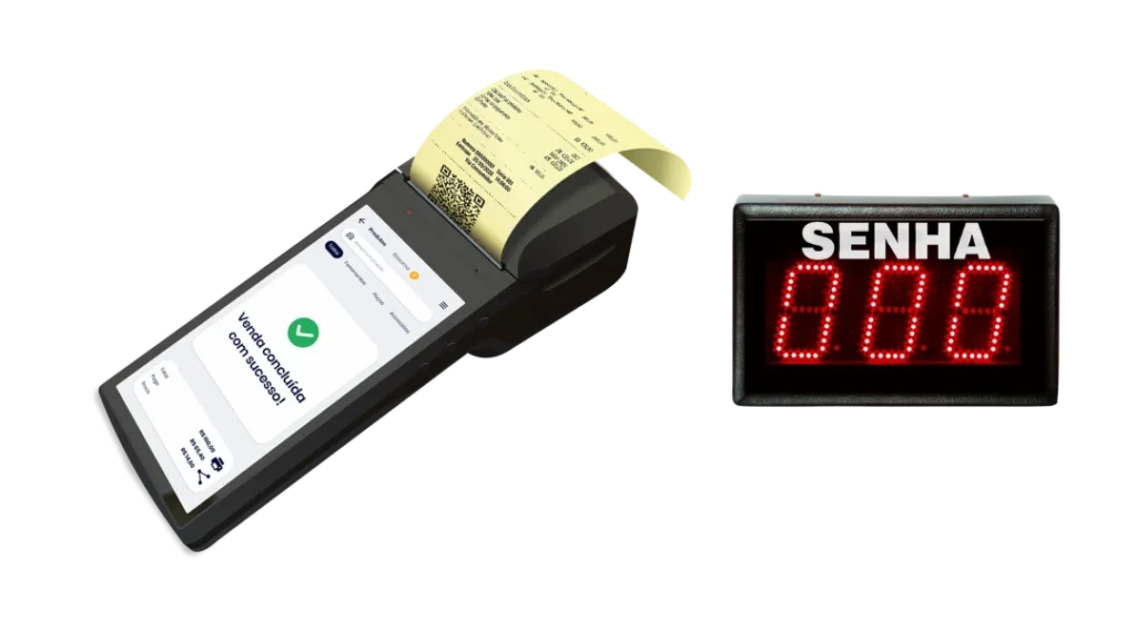 Comprovante com senhas do Hup PDV